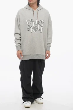 Felpa Hoodie in Cotone Garzato con Logo Ricamato></noscript>Viktor & Rolf Clearance