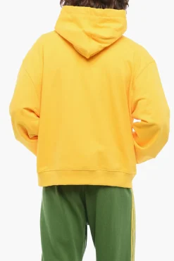 Felpa Hoodie in Cotone Garzato con Stampa a Contrasto>Sky High Farm Sale