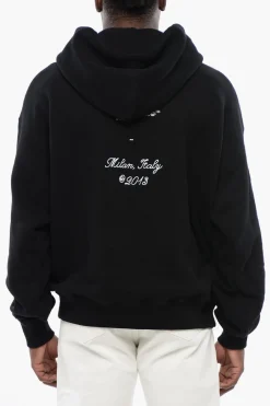 Felpa Hoodie in Cotone Garzato Ricamata>Off-White Clearance