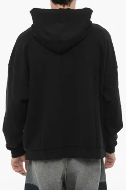 Felpa Hoodie in Cotone Garzato con Logo Ricamato>Palm Angels Fashion