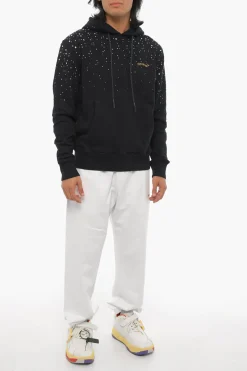 Fashion Felpa Hoodie in Cotone Grazato con Gioielli Uomo Felpe