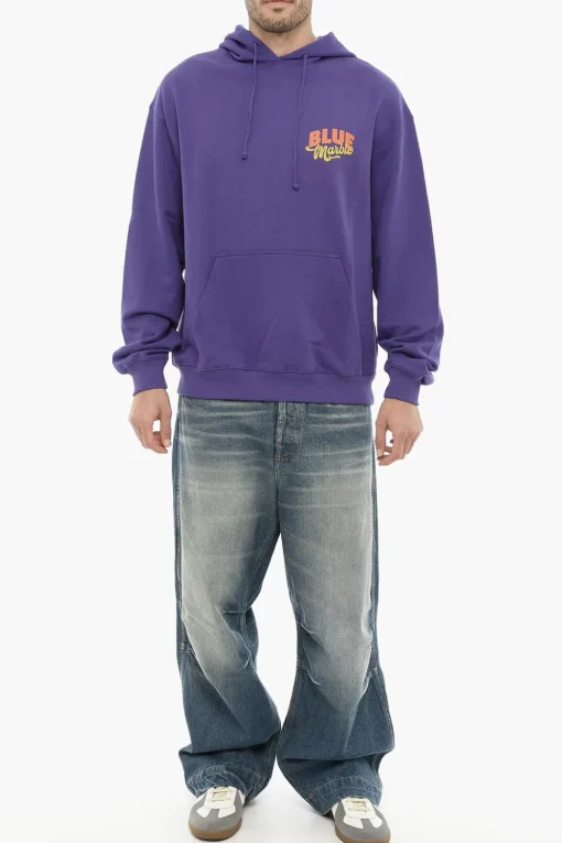Online felpa Hoodie in cotone Organico con Logo Uomo Felpe