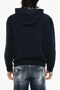 New Felpa Hoodie in Cotone Spugnato con Monogram Uomo Felpe