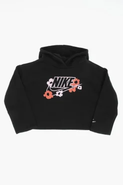 Felpa Hoodie in Misto Cotone Felpato con Logo Stampato>Nike KIDS Best