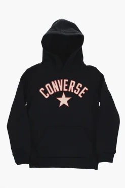 Felpa Hoodie in Misto Cotone Felpato con Logo Frontale>Converse KIDS Discount