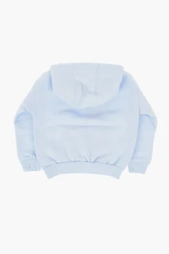 Sale Felpa Hoodie in Tinta Unita con Logo Stampato Bambino Abbigliamento