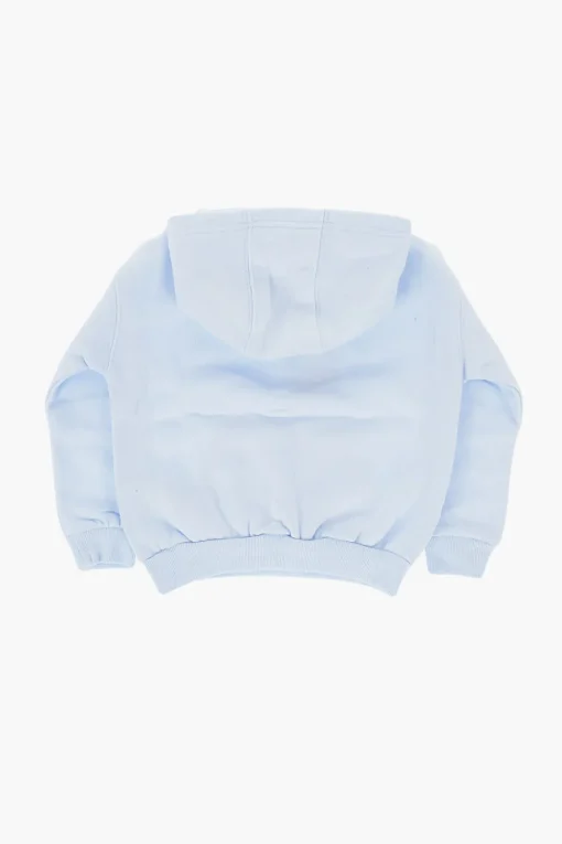 Sale Felpa Hoodie in Tinta Unita con Logo Stampato Bambino Abbigliamento