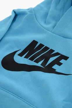 Felpa Hoodie in Tinta Unita con Logo Stampato>Nike KIDS New