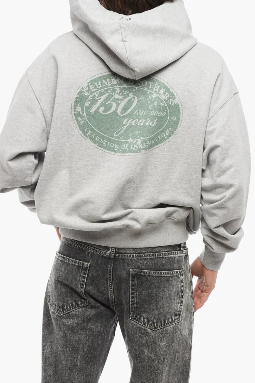 Sale Felpa Hoodie LEHMAN BROTHERS In Cotone con Due Tasche Uomo Felpe