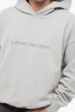 Sale Felpa Hoodie LEHMAN BROTHERS In Cotone con Due Tasche Uomo Felpe