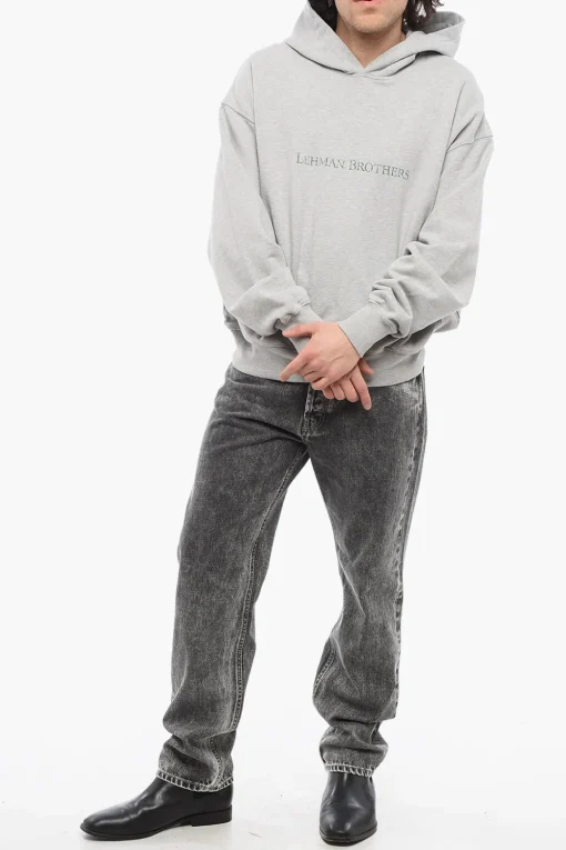 Sale Felpa Hoodie LEHMAN BROTHERS In Cotone con Due Tasche Uomo Felpe