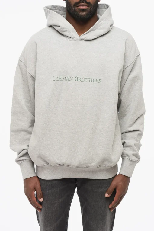 Sale Felpa Hoodie LEHMAN BROTHERS In Cotone con Due Tasche Uomo Felpe