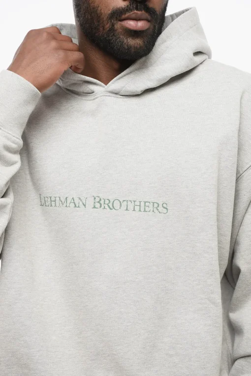 Sale Felpa Hoodie LEHMAN BROTHERS In Cotone con Due Tasche Uomo Felpe
