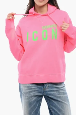 Sale Felpa Hoodie NEON ICON in Cotone Garzato Donna Felpe
