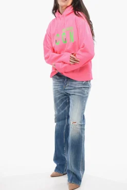Sale Felpa Hoodie NEON ICON in Cotone Garzato Donna Felpe