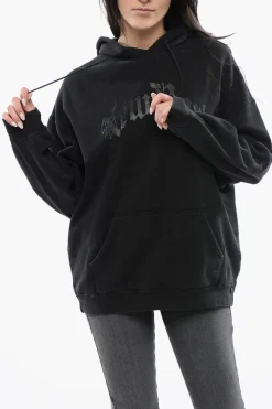 Felpa Hoodie NEW YORK Oversized con Stampa Tono su Tono>R13 Fashion