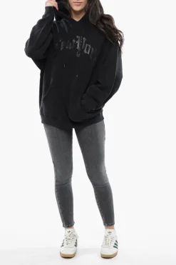Felpa Hoodie NEW YORK Oversized con Stampa Tono su Tono></noscript>R13 Fashion