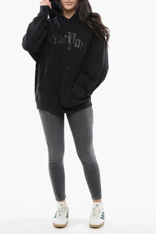 Felpa Hoodie NEW YORK Oversized con Stampa Tono su Tono>R13 Fashion