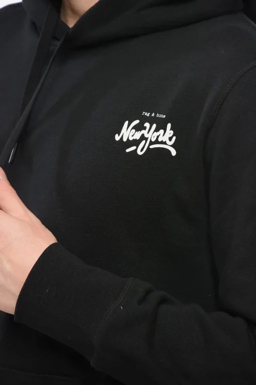 Felpa Hoodie NEWYORK in Cotone Garzato>RAG&BONE Best
