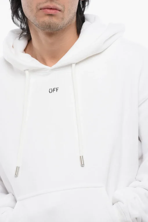 Felpa Hoodie OFF In Cotone Garzato>Off-White New