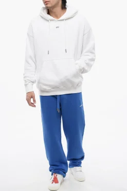 Felpa Hoodie OFF In Cotone Garzato></noscript>Off-White New