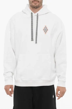 Felpa Hoodie OPTICAL CROSS In Cotone con Tasca a Toppa>Marcelo Burlon New