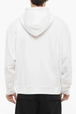 Felpa Hoodie OPTICAL CROSS In Cotone con Tasca a Toppa>Marcelo Burlon New