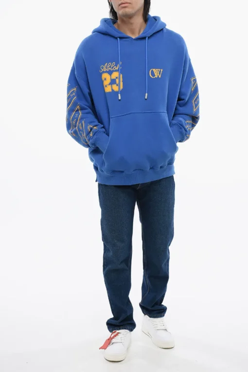 Outlet Felpa Hoodie OW23 Skate Fit in Cotone Garzato Uomo Felpe