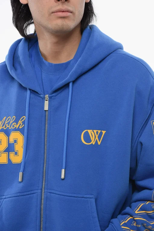 Felpa Hoodie OW23 Skate Fit con Zip Frontale>Off-White Fashion