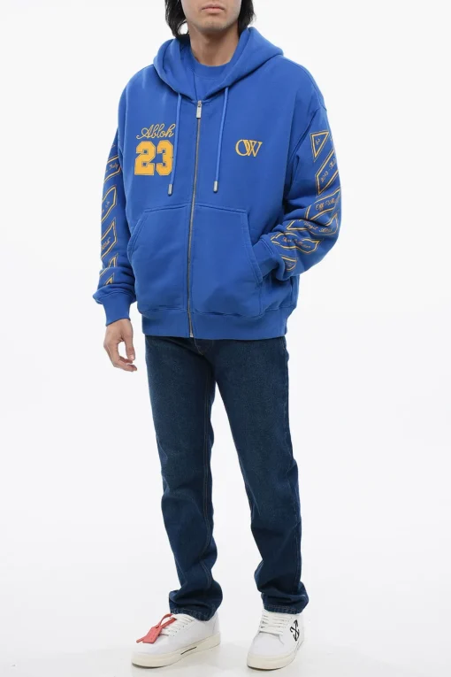 Felpa Hoodie OW23 Skate Fit con Zip Frontale>Off-White Fashion