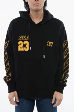 Hot Felpa Hoodie OW23 Skate Fit in Cotone Garzato Uomo Felpe