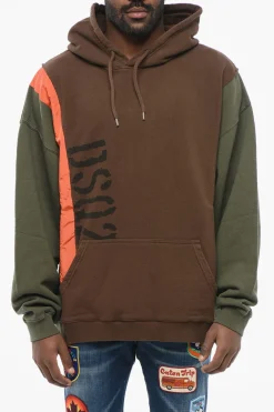 Felpa Hoodie PANEL con Dettagli in Nylon>Dsquared2 Fashion