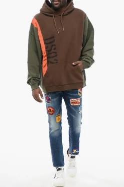 Felpa Hoodie PANEL con Dettagli in Nylon></noscript>Dsquared2 Fashion