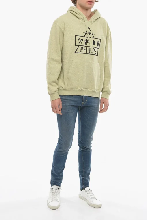 Outlet Felpa Hoodie PIRAMID Ricamata Uomo Felpe
