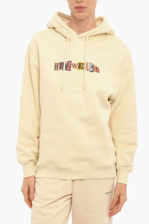 Felpa Hoodie PLACEBO in Cotone Organico con Logo Stampato>Holzweiler Online