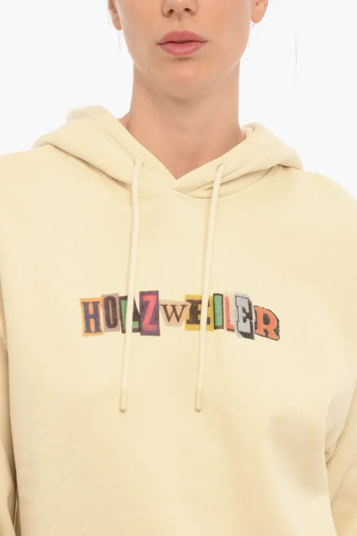 Felpa Hoodie PLACEBO in Cotone Organico con Logo Stampato>Holzweiler Online