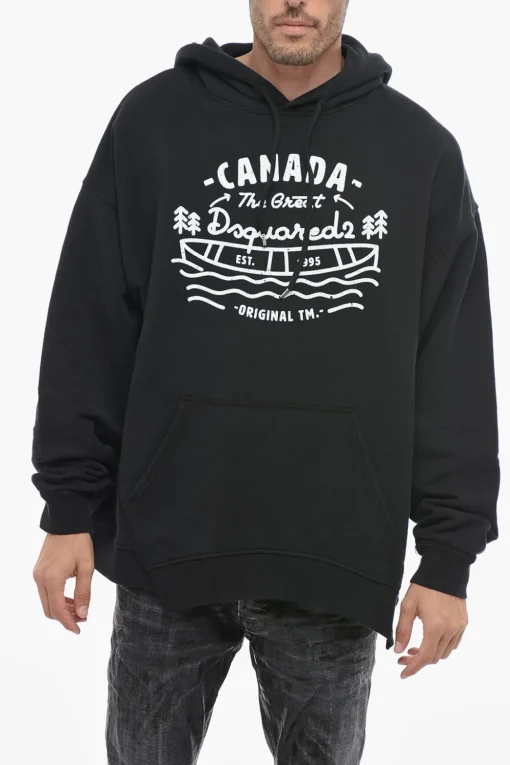 New Felpa Hoodie RAGIAN con Stampa Lettering Uomo Felpe