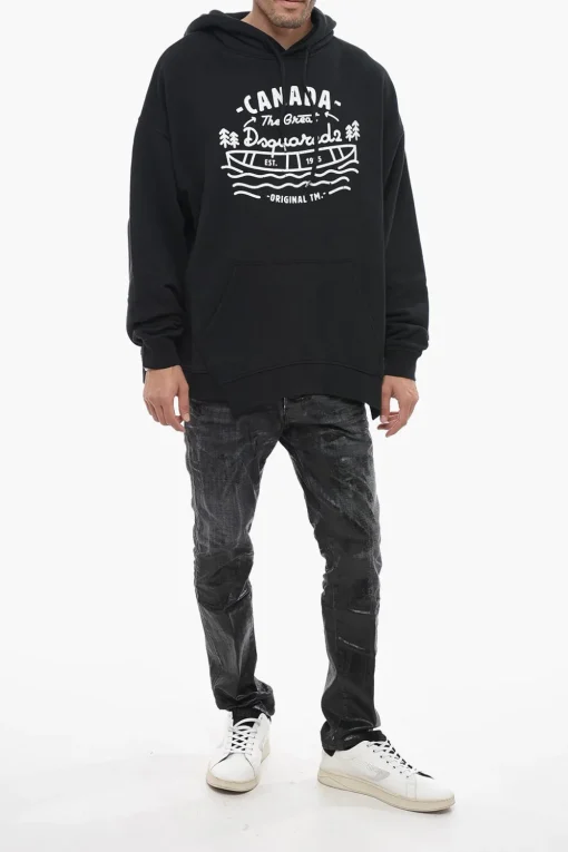 New Felpa Hoodie RAGIAN con Stampa Lettering Uomo Felpe