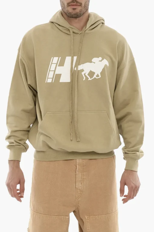 Discount Felpa Hoodie RANCH CREW in Cotone Garzato Uomo Felpe