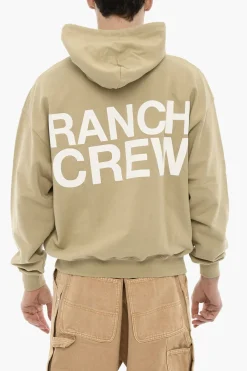 Discount Felpa Hoodie RANCH CREW in Cotone Garzato Uomo Felpe