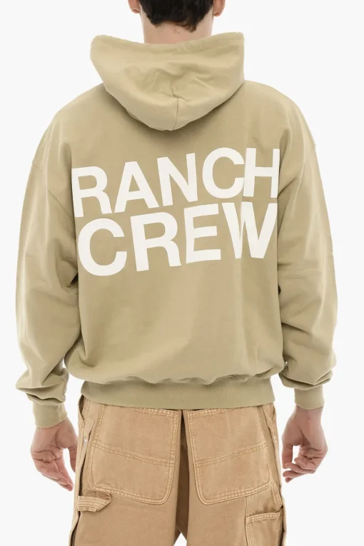 Discount Felpa Hoodie RANCH CREW in Cotone Garzato Uomo Felpe