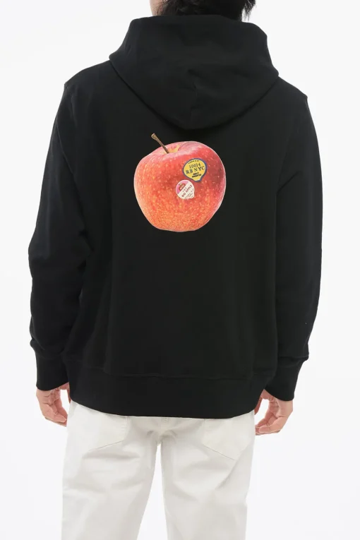 Hot Felpa Hoodie RBNY APPLE in Cotone Garzato Uomo Felpe