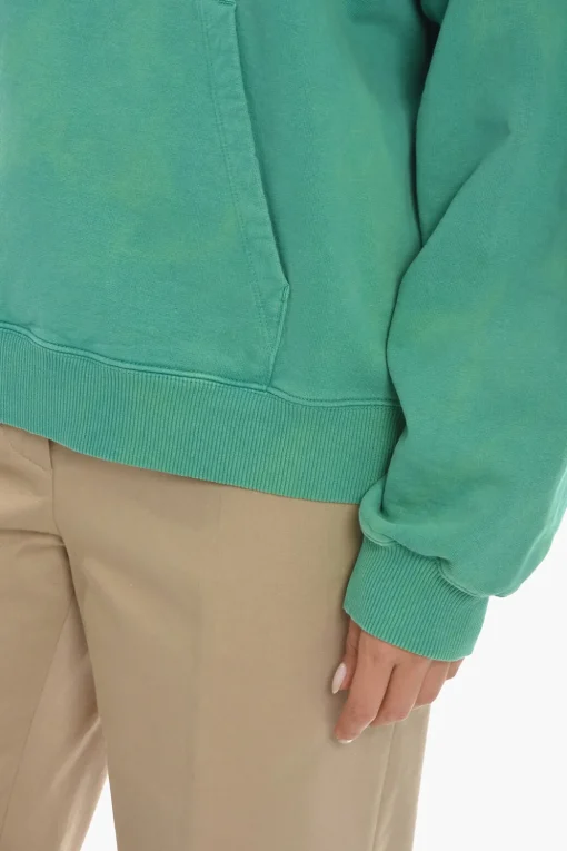 Clearance Felpa Hoodie RIVERS LOGOS in Cotone Garzato con Stampa sul Retro Donna Felpe