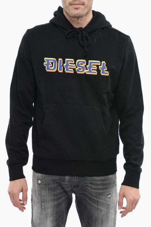 Outlet Felpa Hoodie S-GINN in Cotone con Stampa in 3D Uomo Felpe