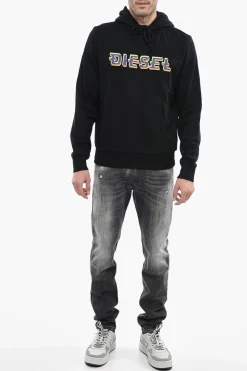 Outlet Felpa Hoodie S-GINN in Cotone con Stampa in 3D Uomo Felpe