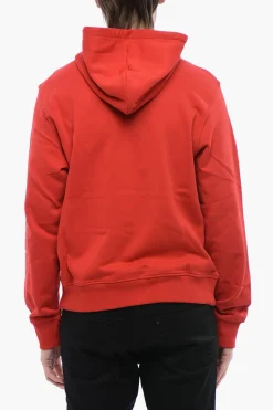Felpa Hoodie S-GINN in Cotone Garzato con Logo Stampato>Diesel Best