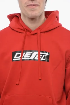 Felpa Hoodie S-GINN in Cotone Garzato con Logo Stampato></noscript>Diesel Best