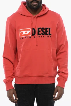 New Felpa Hoodie S-GINN-HOOD-DIV in Tinta Unita con Logo Ricamato Uomo Felpe