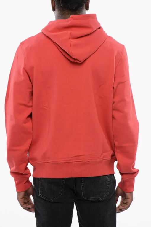 New Felpa Hoodie S-GINN-HOOD-DIV in Tinta Unita con Logo Ricamato Uomo Felpe