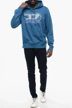 Outlet Felpa Hoodie S-GINN-HOOD-K40 Stampata in Cotone Uomo Felpe